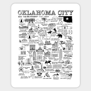 Oklahoma City Map Art Sticker